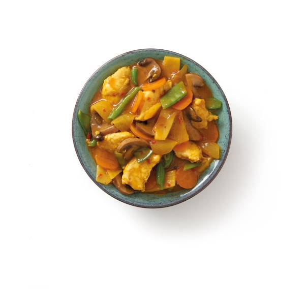 Poulet curry dans les distributeurs de plats préparés l'Arôme à Marseille